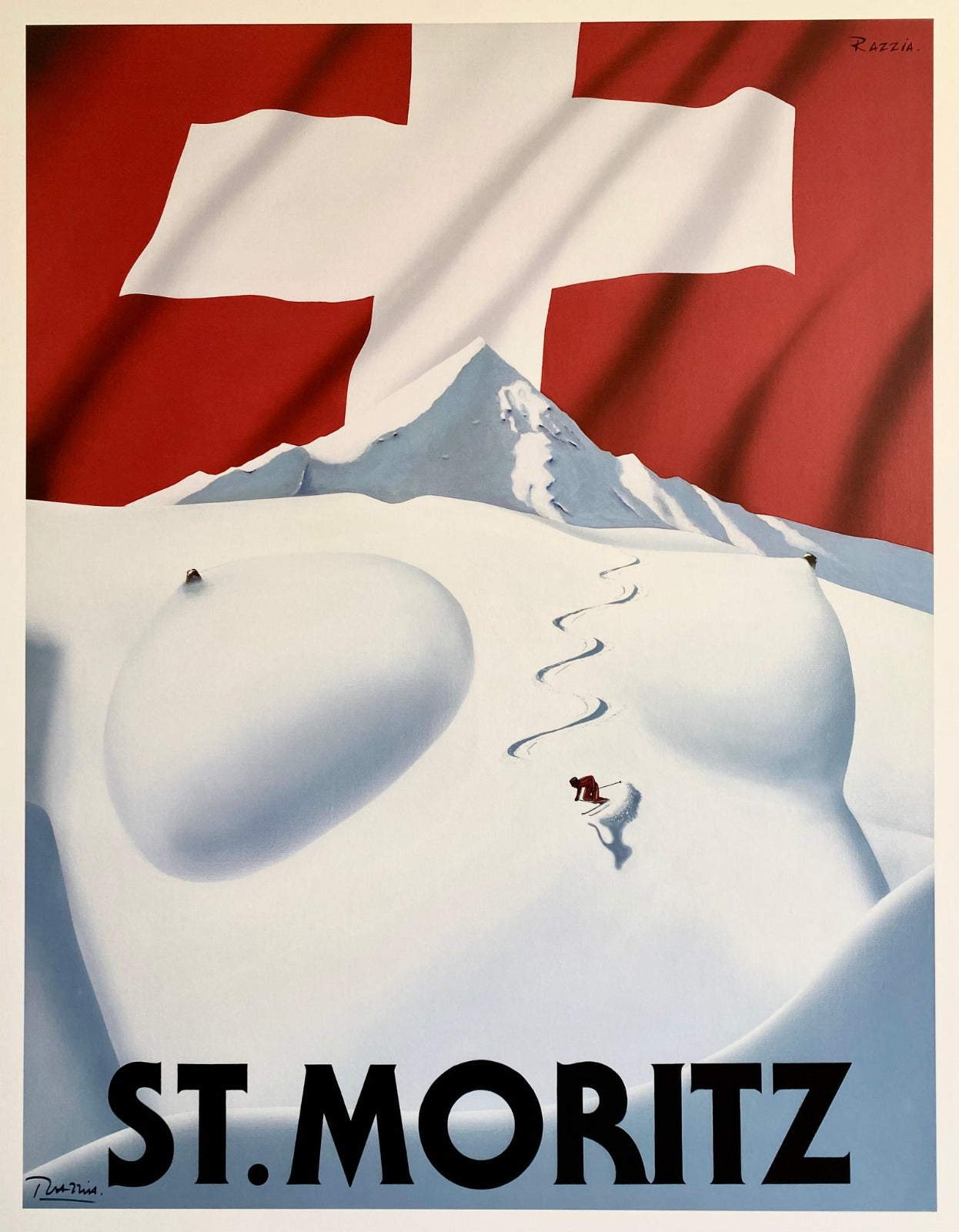 Manifesto pubblicitario St. Moritz (Razzia) Tortona4Arte