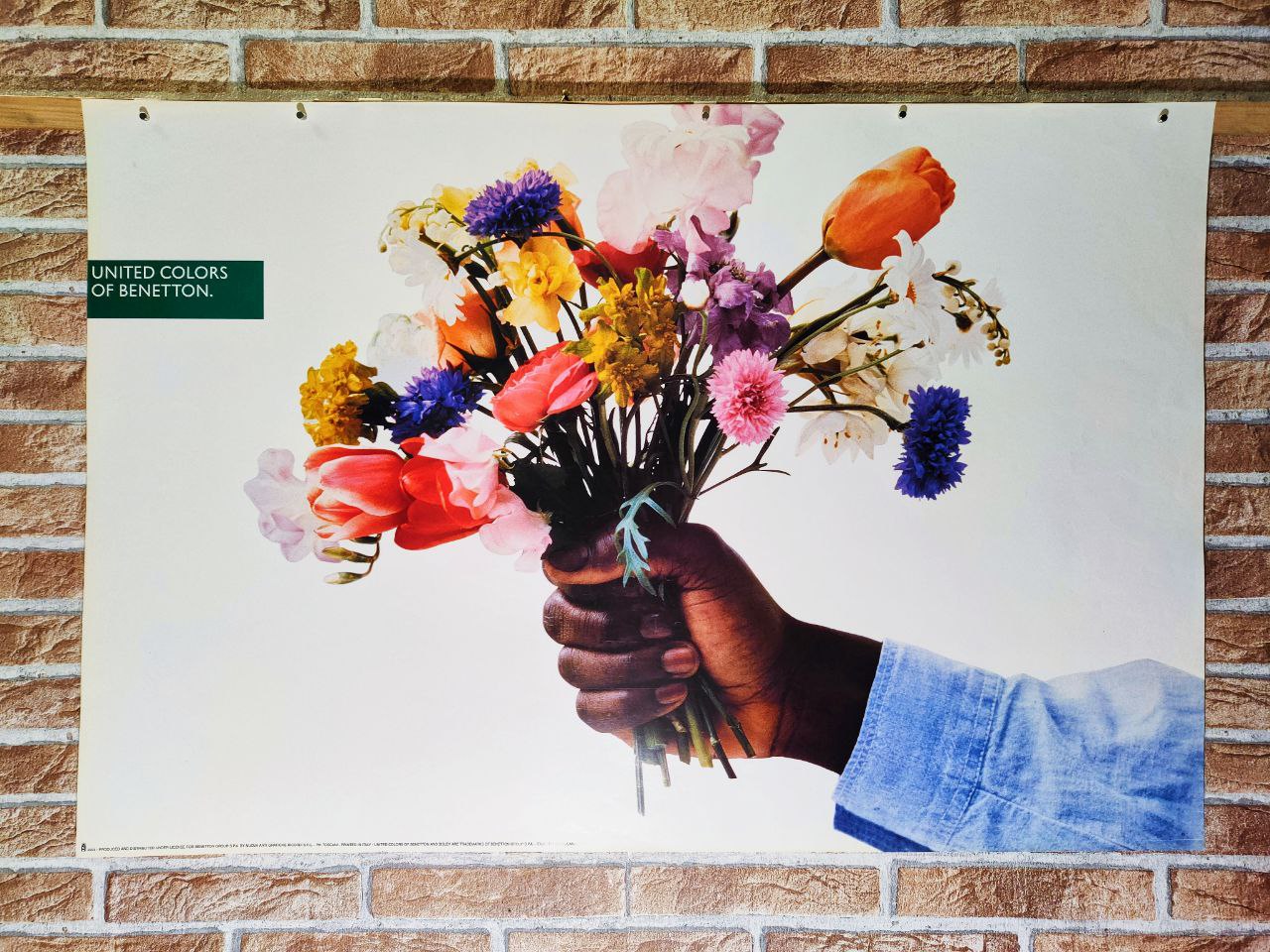 Manifesto pubblicitario originale d'epoca - Benetton 1991 (Fiori) Tortona4Arte