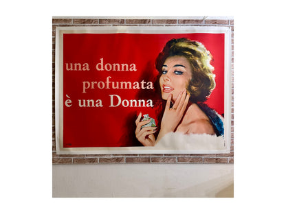 Manifesto pubblicitario originale - Una donna profumata è una Donna - Studio Cei