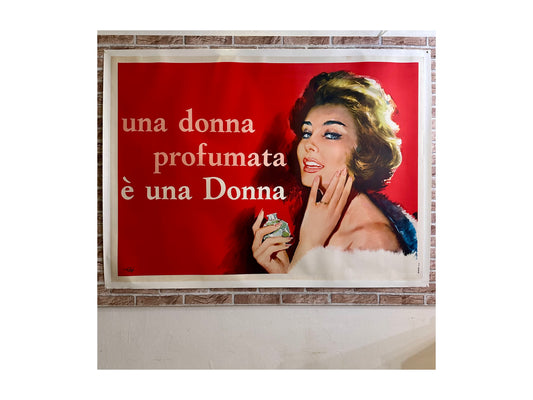 Manifesto pubblicitario originale - Una donna profumata è una Donna - Studio Cei