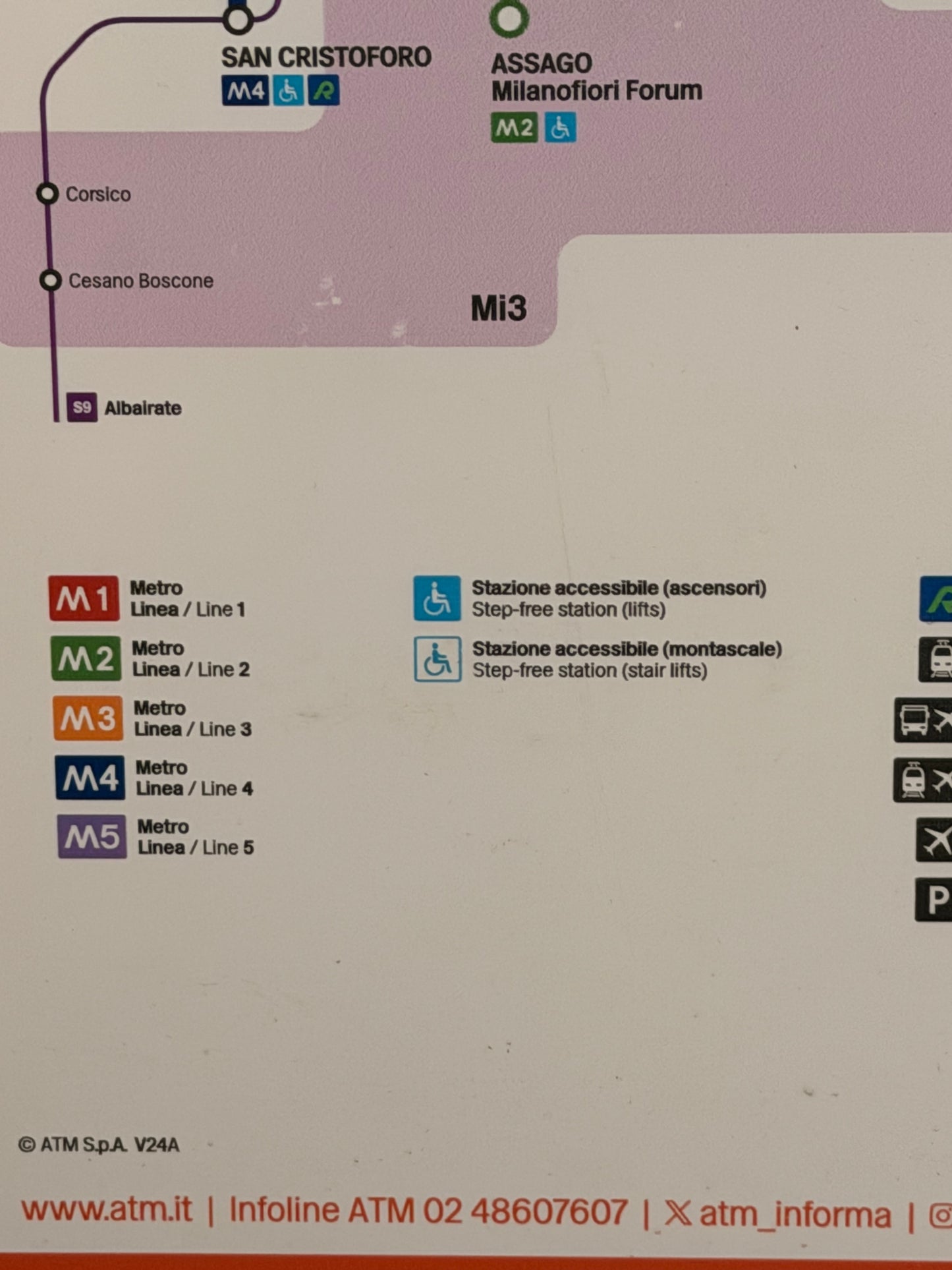Mappa ufficiale ATM Metro Milano