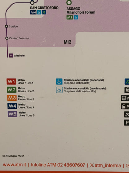 Mappa ufficiale ATM Metro Milano