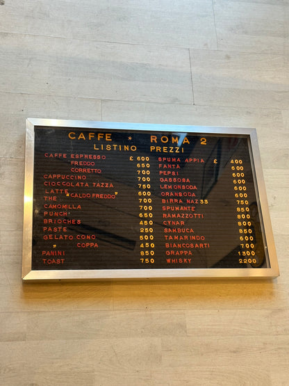 Listino prezzi - Caffe Roma 2