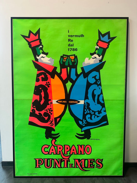 Manifesto pubblicitario originale - Carpano Punt e Mes - Armando Testa