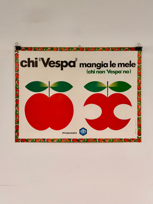 Manifesto pubblicitario originale - Vespa chi mangia le mele