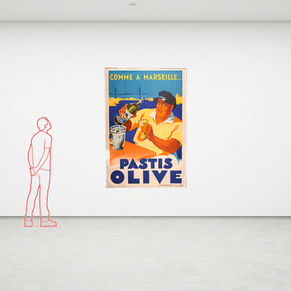 Manifesto pubblicitario originale - Pastis Olive