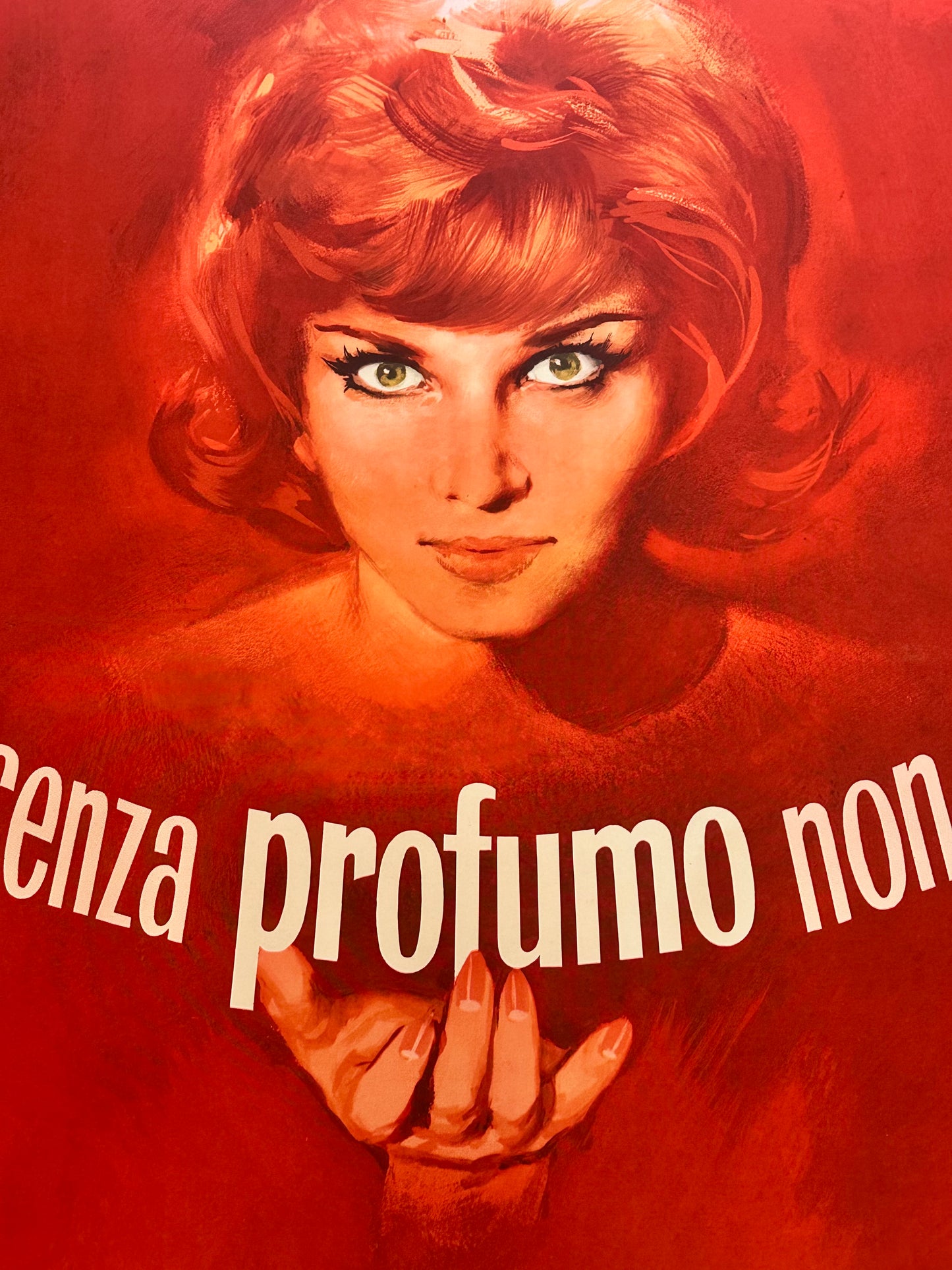 Manifesto pubblicitario originale - una donna senza profumo non sa di niente