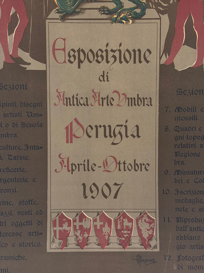 Manifesto pubblicitario originale - Esposizione di Arte Antica Umbra- Perugia