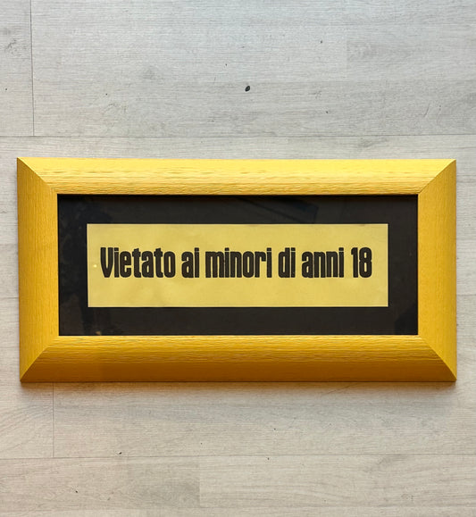 Insegna originale di cinema - Vietato ai minori di anni 18