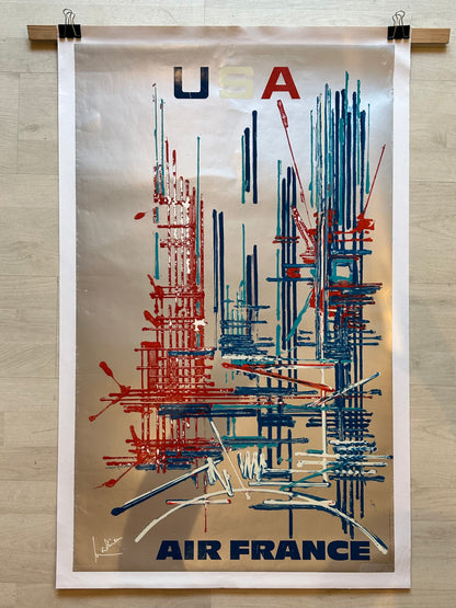 Manifesto pubblicitario originale - Airfrance USA