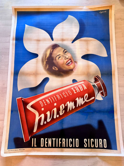Manifesto pubblicitario originale - Dentifricio Giviemme