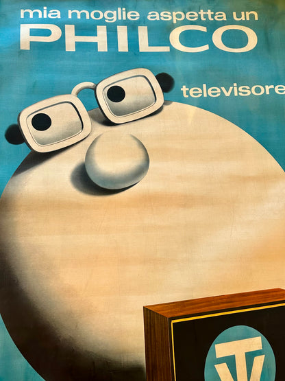 Manifesto pubblicitario originale - Philco Televisore