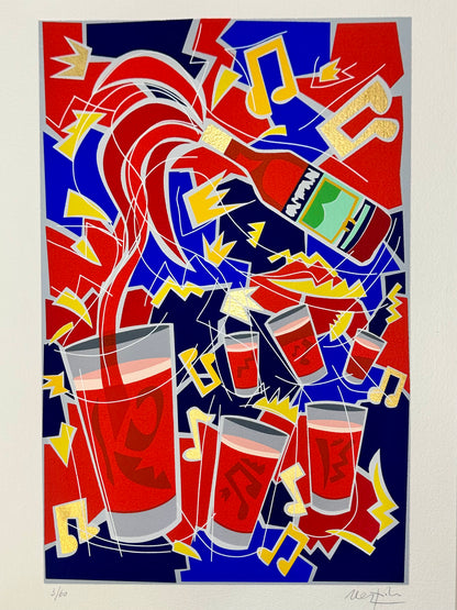 Litografia originale - Campari Ugo Nespolo