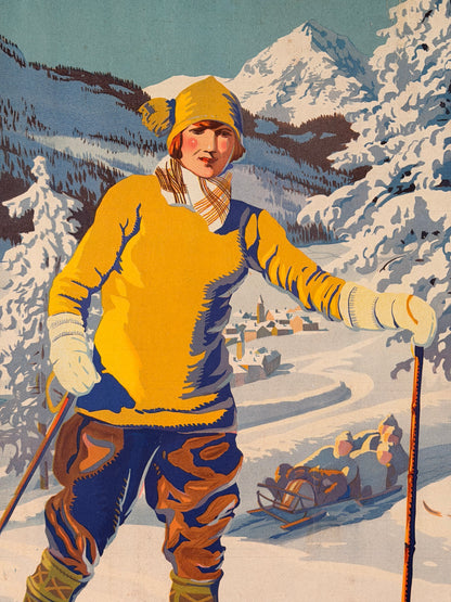 Manifesto pubblicitario originale - Sports Invernali in Italia