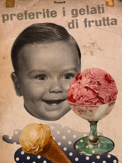 Cartonato pubblicitario originale - Gelati di frutta