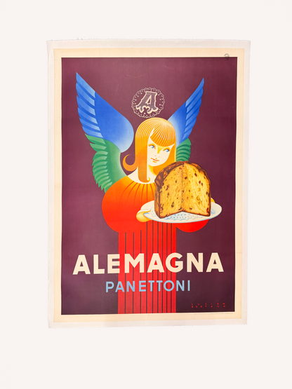 Manifesto pubblicitario originale - Panettoni Alemagna