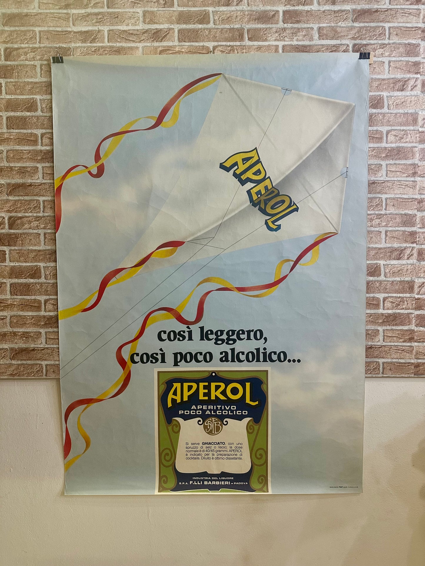 Manifesto pubblicitario originale - Aperol aperitivo poco alcolico