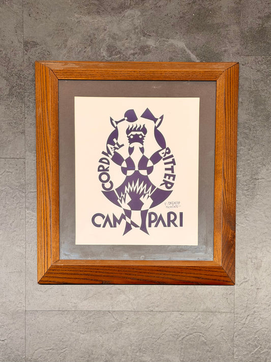 Manifesto originale in cornice - Bitter e Cordial Campari - Fortunato Depero