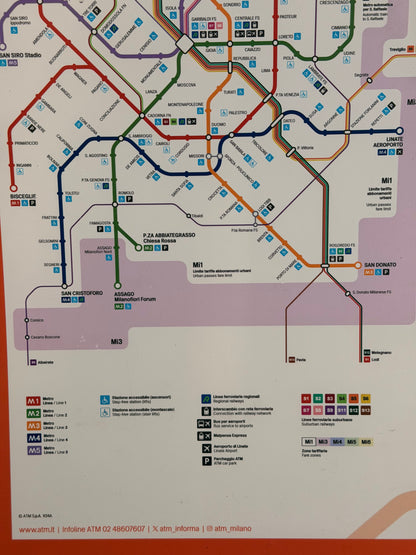 Mappa ufficiale ATM Metro Milano