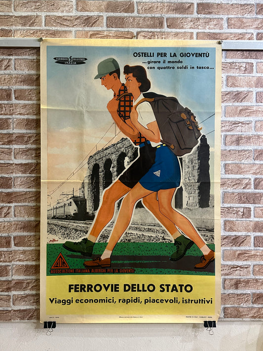 Manifesto pubblicitario originale - Ferrovie dello Stato