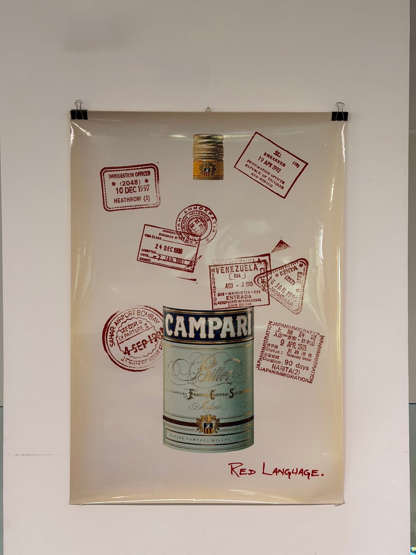 Manifesto pubblicitario originale - Campari Red Language