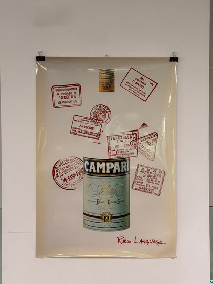 Manifesto pubblicitario originale - Campari Red Language