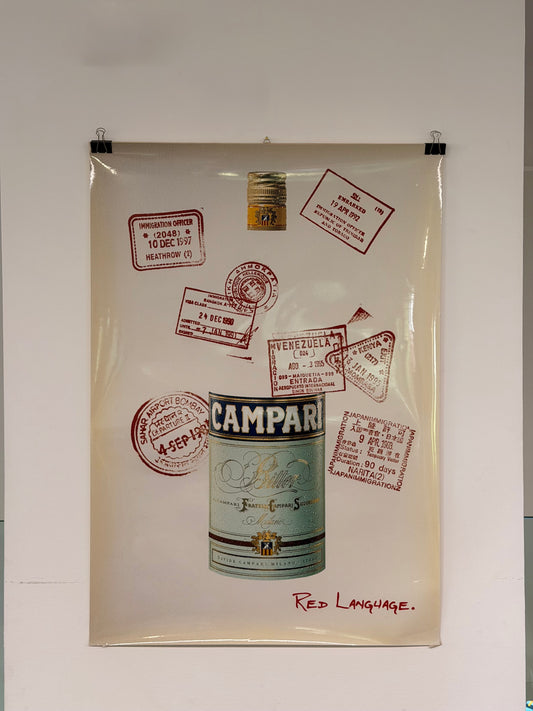 Manifesto pubblicitario originale - Campari Red Language