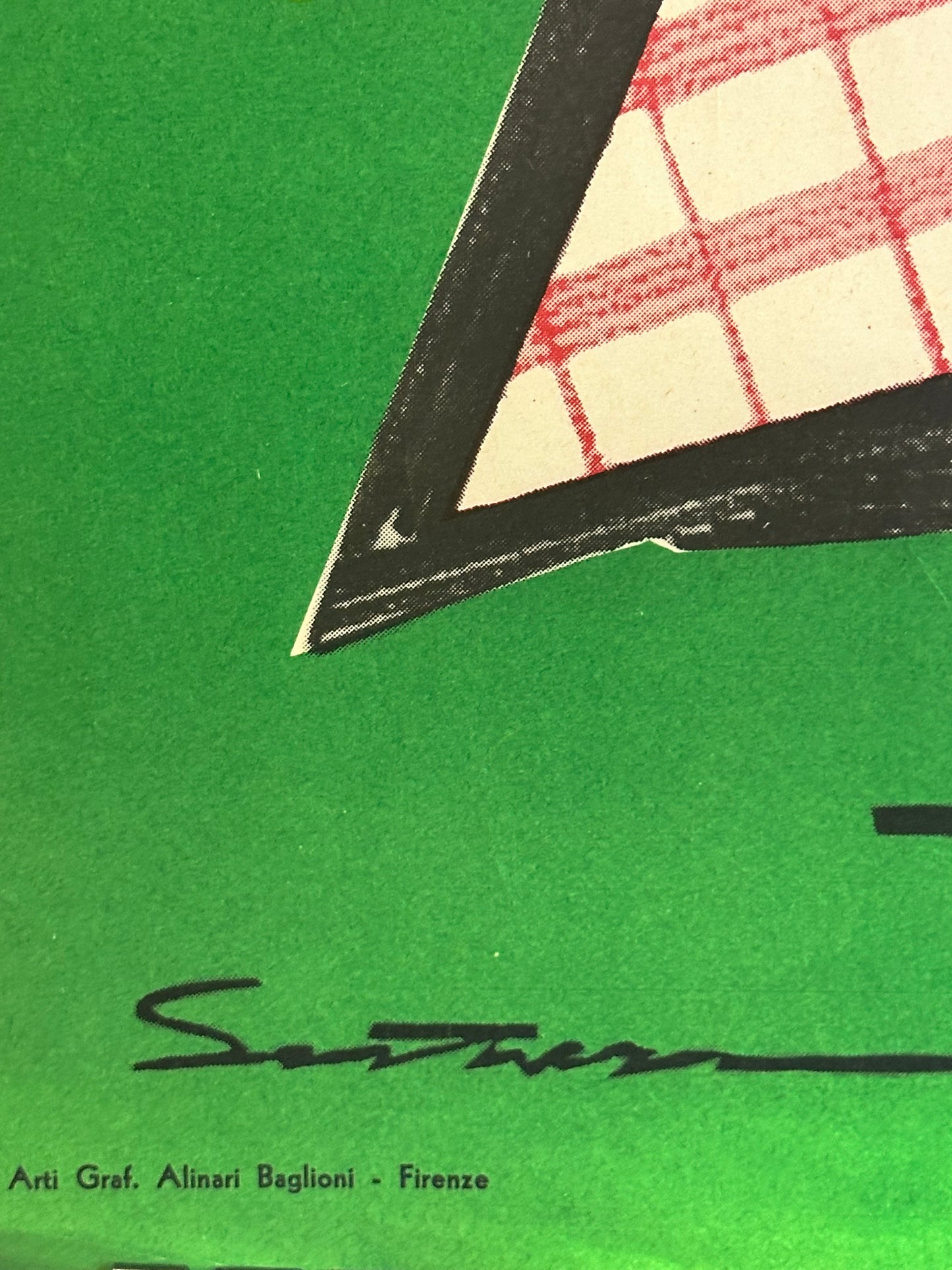 Manifesto pubblicitario originale -   ENIT Al campeggio Firenze