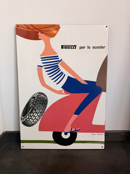 Insegna smaltata - Pirelli per lo scooter