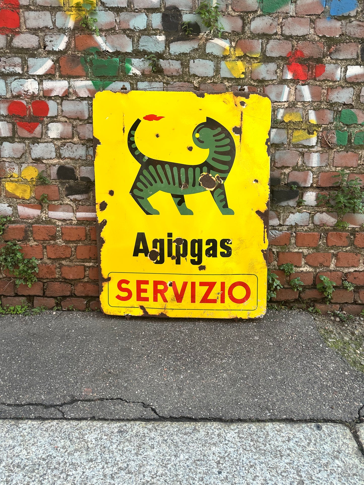 Insegna smaltata - Agip Gas