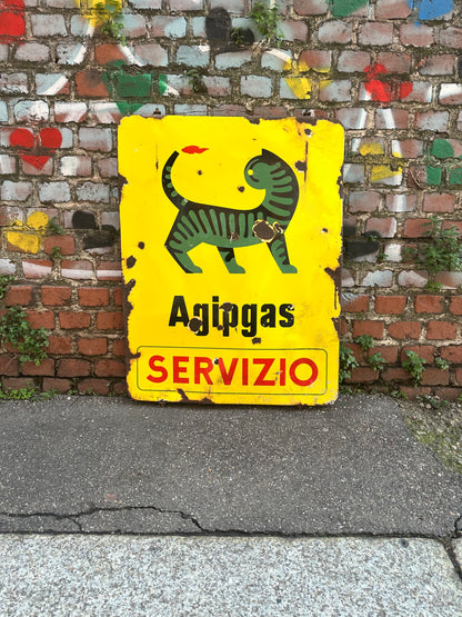 Insegna smaltata - Agip Gas