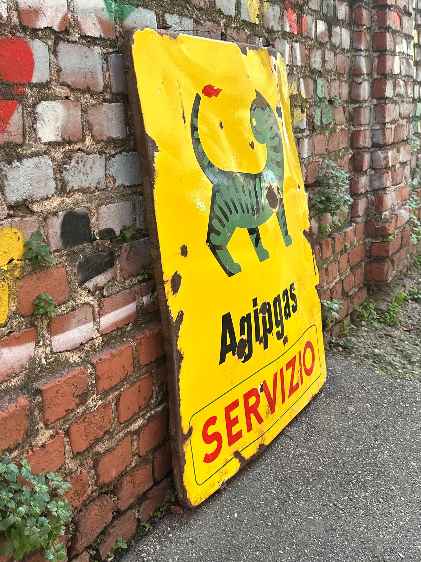 Insegna smaltata - Agip Gas