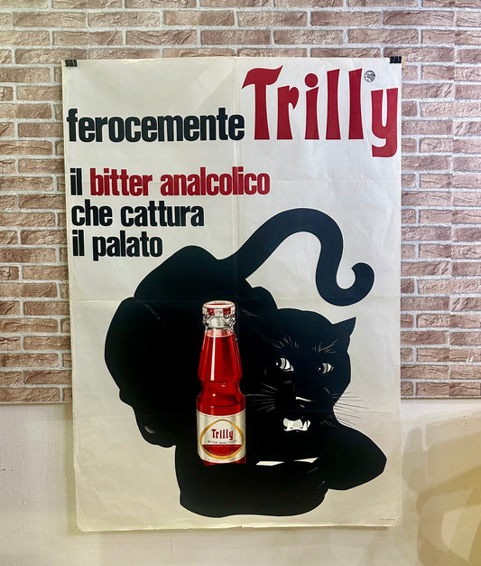 Manifesto originale pubblicitario - Bitter Analcolico Trilly