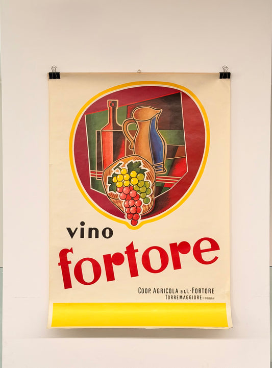 Manifesto pubblicitario originale - Vino Fortore - Foggia