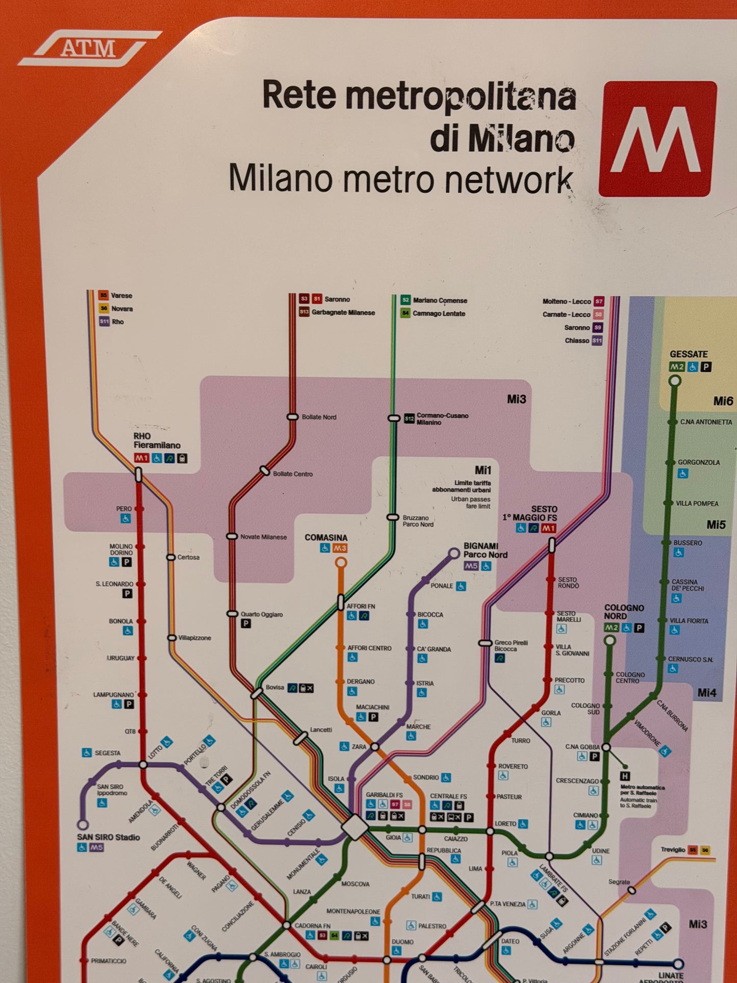 Mappa ufficiale ATM Metro Milano