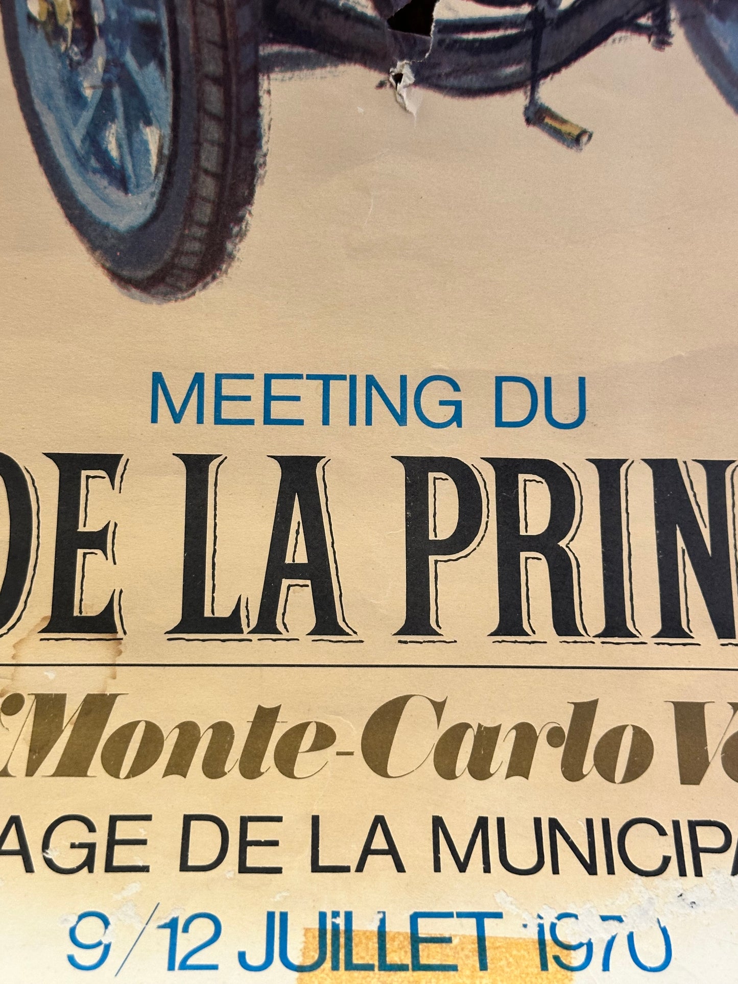 Manifesto pubblicitario originale - 2 Tour de la Principaute Monte Carlo Veteran Club