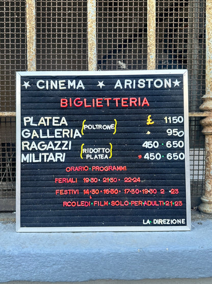 Listino prezzi - Cinema Ariston