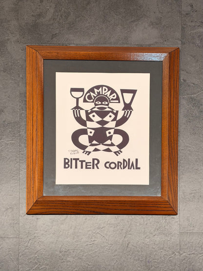 Manifesto originale in cornice - Bitter e Cordial Campari - Fortunato Depero