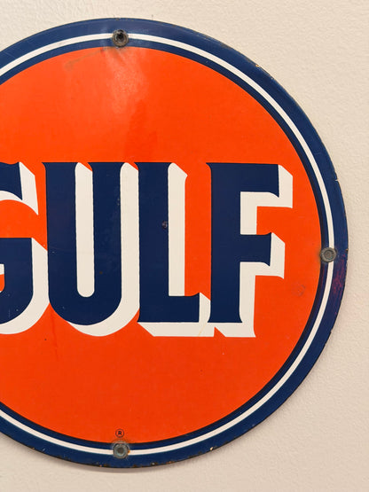 Insegna smaltata originale - Gulf