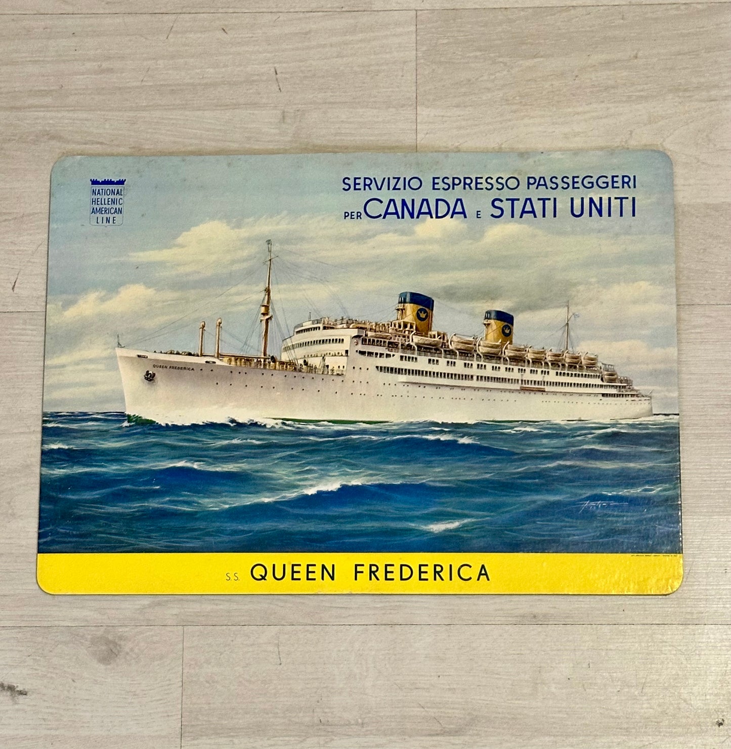 Cartonato pubblicitario - National Helletic American Line