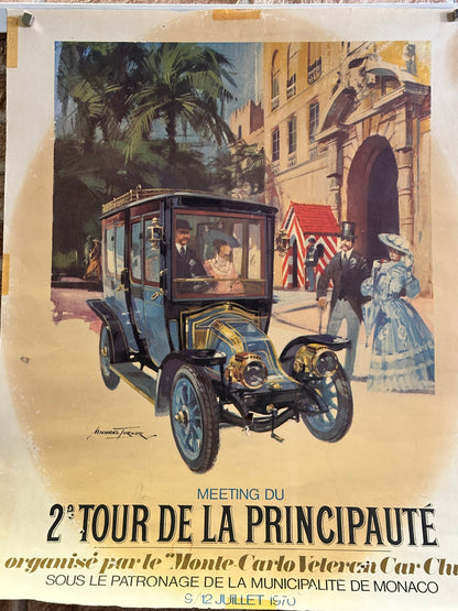 Manifesto pubblicitario originale - 2 Tour de la Principaute Monte Carlo Veteran Club