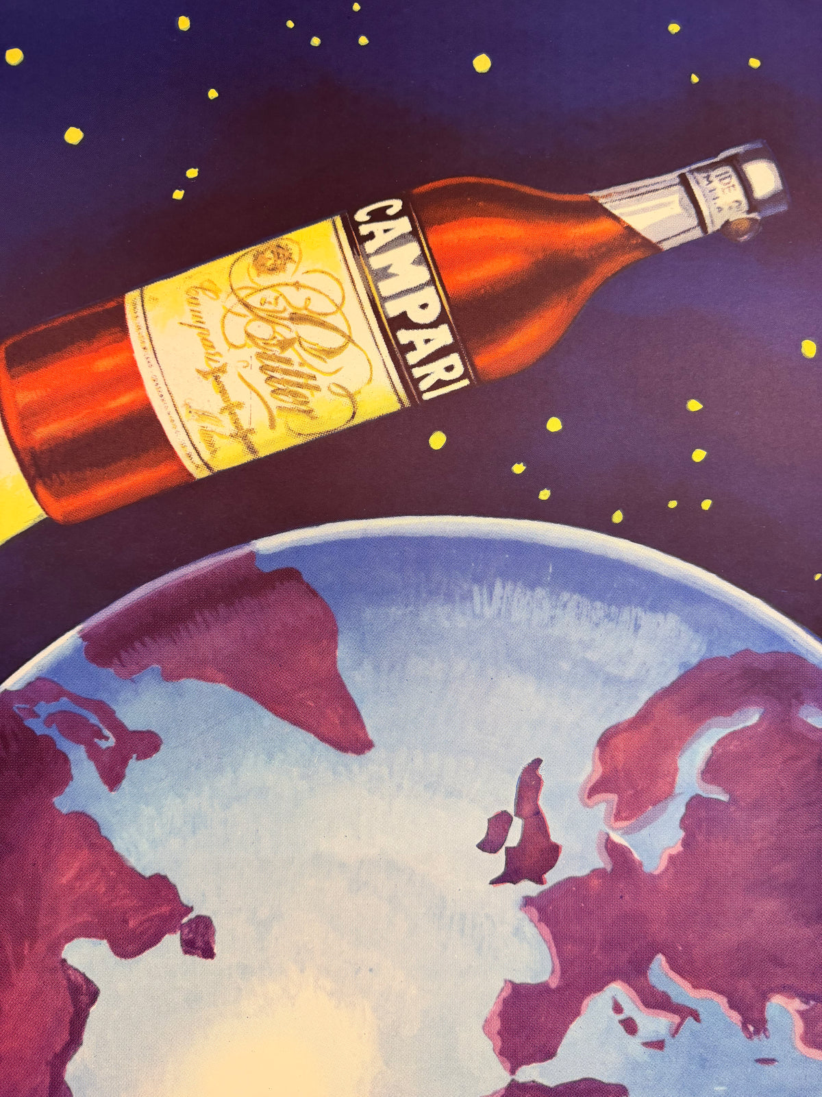 Manifesto pubblicitario originale - Campari dopo la terra... gli astri