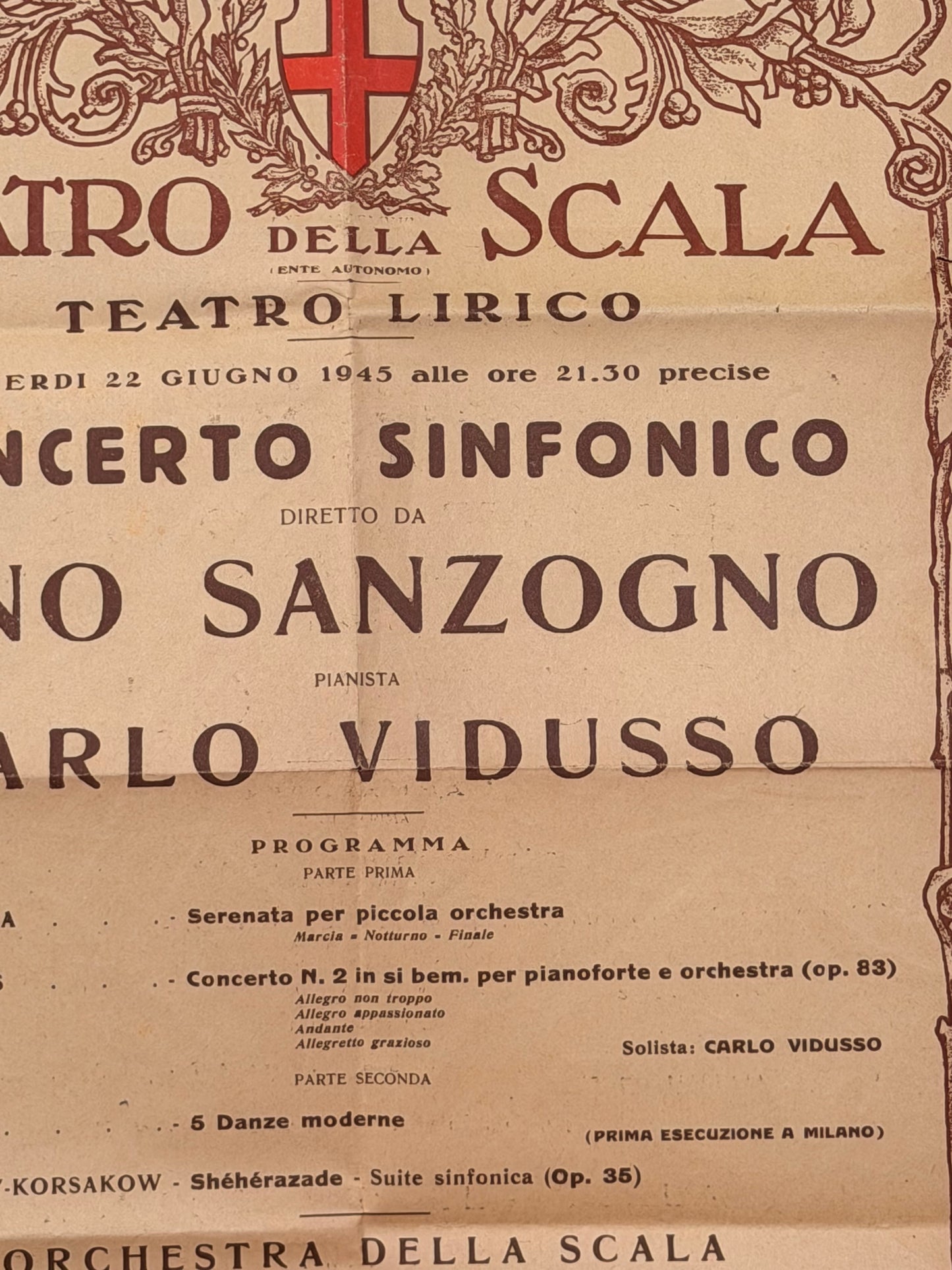 Locandina originale Teatro la Scala Milano