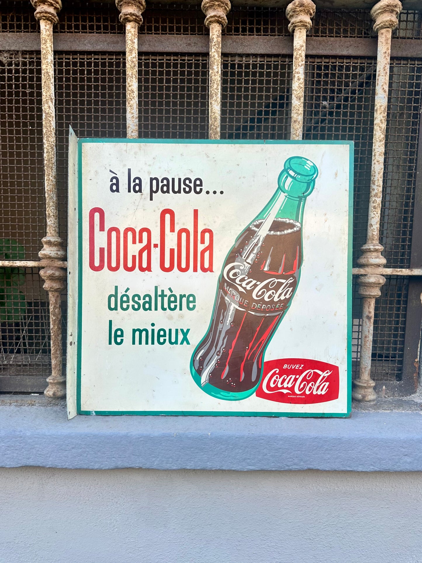 Targa serigrafata bifacciale originale Coca Cola