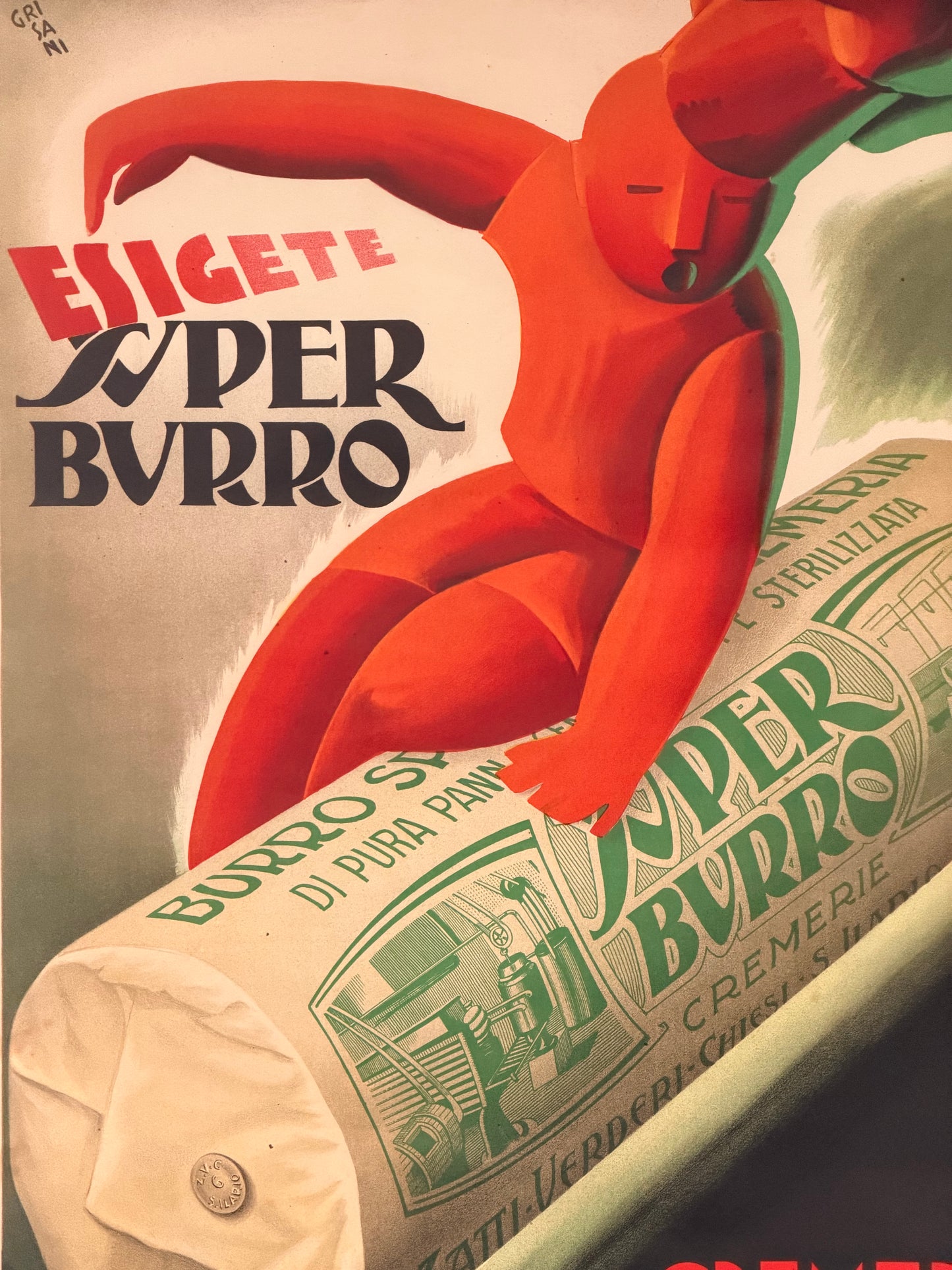 Manifesto pubblicitario originale - Burro Zatti