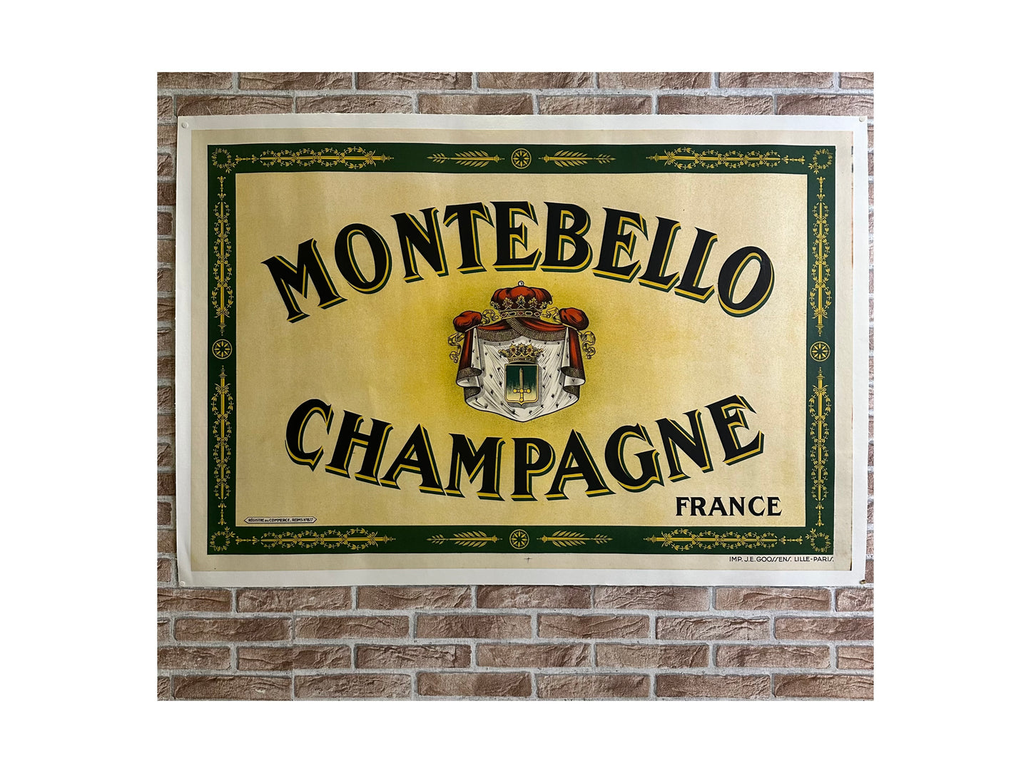 Manifesto pubblicitario originale - Montebello Champagne France