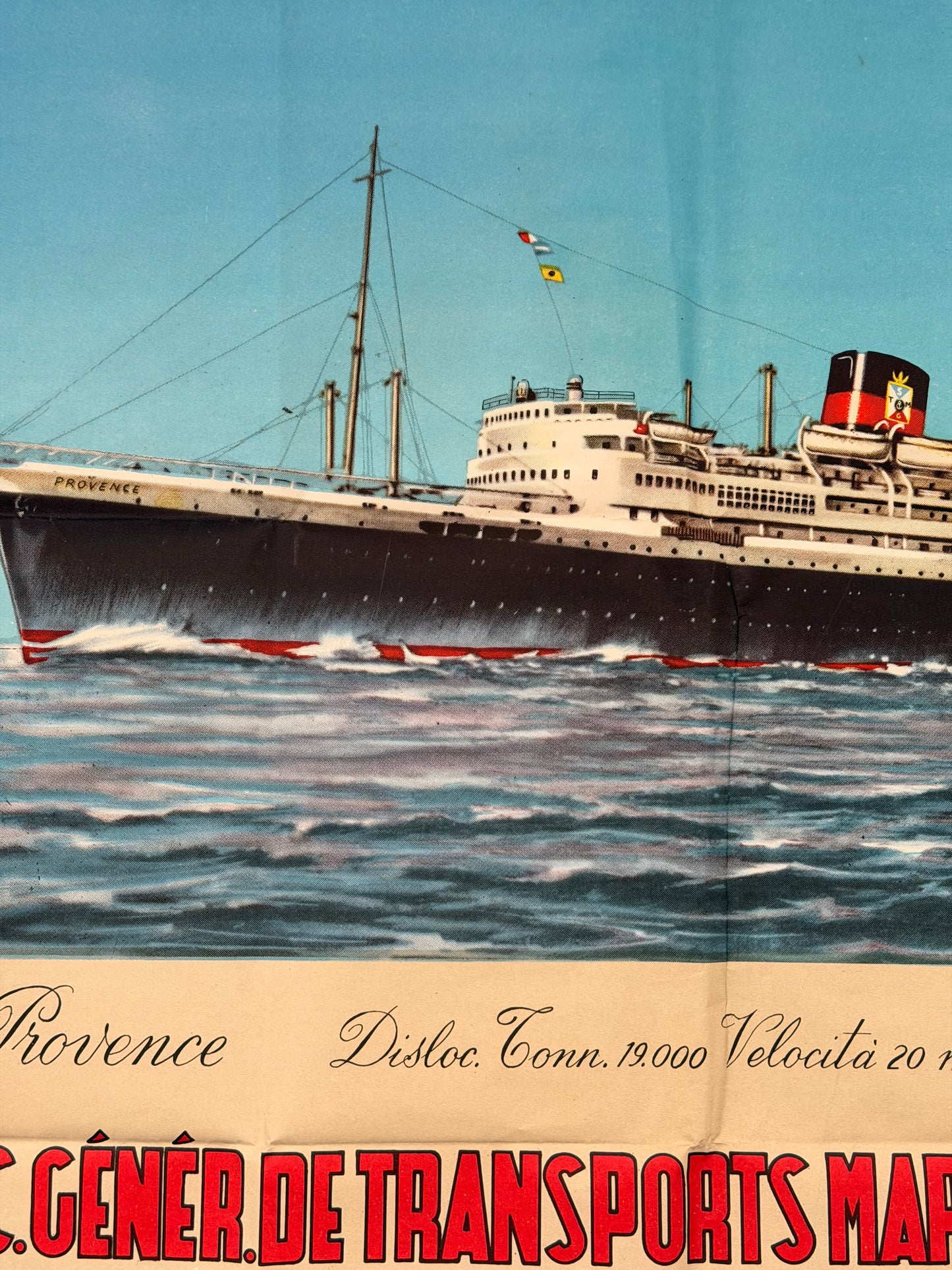 Manifesto pubblicitario originale - Società di trasporti maritimi