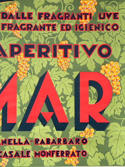 Manifesto pubblicitario originale - Vimar L’aperitivo - Casale Monferrato