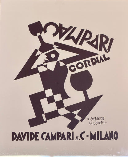 Manifesto originale in cornice - Campari Cordial - Fortunato Depero