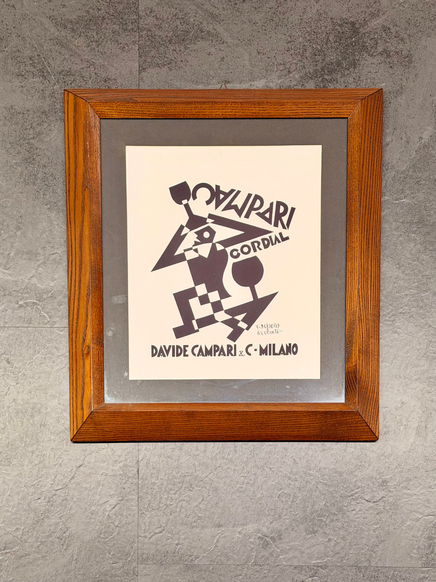 Manifesto originale in cornice - Campari Cordial - Fortunato Depero